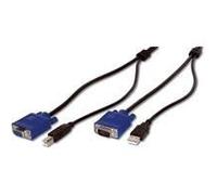 DIGITUS - Câble vidéo / USB - USB, HD-15 (VGA) (M) pour HD-15 (VGA), USB type B - 3 m - noir