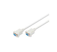 Digitus Câble Zéro Modem AK-610100-018-E, 1.8m, VGA (D-Sub) Femelle/Femelle 9-Pin, Contacts Nickel, Beige, Connexion Données PC/Satellite