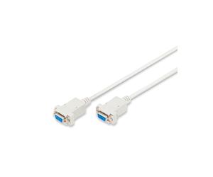Digitus Câble Zéro Modem AK-610100-018-E, 1.8m, VGA (D-Sub) Femelle/Femelle 9-Pin, Contacts Nickel, Beige, Connexion Données PC/Satellite