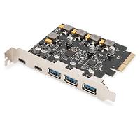 Digitus Carte IO PCIe - USB 3.1 Gen 2 2x USB-C 3x USB-A jusqu'à 10 Gbps Plug & Play