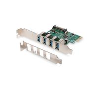 Digitus Carte PCI Express USB 3.2 Gen 1 (3.1 Gen 1) 4 Ports, Chipset VL805, Débit 5 Gbps, Compatible Windows, Facteur de Forme Droit, PCI 2.0