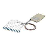 DIGITUS Cassette d'épissure Fibre Optique - 12 Pigtails - pré-assemblé - LC - OM4 - teinté dans la Masse Selon DIN IEC 60304 - Blanc Pur