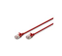 Digitus CAT 6A Câble Patch Slim F/FTP Rouge 2m, RJ45 Mâle/Mâle, AWG 32/7, 10Gbps, 500MHz, PoE+, LSZH, Diamètre 3.8mm, DK-1632-A-020S-R