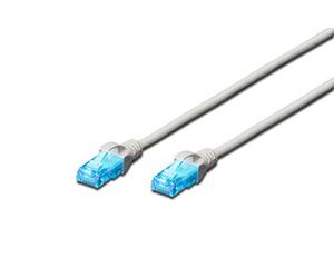 DIGITUS Cƒble patch Premium, Cat.5e, U/UTP, 10,0 m, gris 4 x 2 AWG 26/7, paire torsad‚e, 100 Ohms, 2 x mƒle RJ45 non blind‚, manchon avec protection anti-plis et d‚charge de traction, indication de la longueur sur les manchons, couleur douille anti-pliage: gris (DK-1511-100)