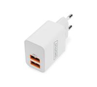 DIGITUS Chargeur Universel 15,5 W - 2 Ports USB-A - Adaptateur Secteur pour iPhone, iPad, Samsung Galaxy, Pixel, Xiaomi, Motorola, Huawei, Sony, LG, HTC - Blanc