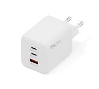 Digitus Chargeur USB GaN II – 3 ports (2x USB‑C + USB‑A) jusqu'à 100 W – Charge rapide – Blanc