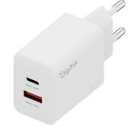 Digitus Chargeur USB GaN II 2 ports (USB-C et Type-A) jusqu'à 30 W Chargeur rapide Blanc