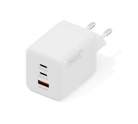 DIGITUS Chargeur USB GaN II - 2X USB-C et Type-A - 3 Ports - jusqu'à 100 W - Chargeur Rapide - Convient aux téléphones Portables, tablettes, Montres connectées et écouteurs Bluetooth - Blanc