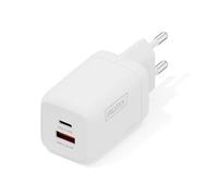 DIGITUS Chargeur USB GaN II - USB-C et Type-A - 2 Ports - jusqu'à 45 W - Chargeur Rapide - Convient aux téléphones Portables, tablettes, Montres connectées et écouteurs Bluetooth - Blanc