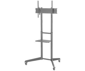 DIGITUS Chariot TV avec Support - pour téléviseur 37-70 Pouces - Charge admissible 50kg - VESA 100x100 à 600x400 - Gestion des câbles intégrée - réglable en Hauteur - pivotant et inclinable - Noir