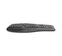 DIGITUS Clavier sans Fil Ergonomique - Clavier DE (QWERTZ) - Touches de Raccourci - Nano récepteur USB - Noir