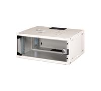 Digitus Coffret Mural SOHO PRO 4U 19" 540x400mm, Porte Verre, Charge 60kg, Acier, Gris RAL 7035, IP20, Rails Réglables, Livré Démonté