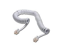 DIGITUS combiné bobine cordon blanc, 2,00 m, RJ10