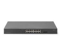 Digitus commutateur réseau PoE 19 pouces 16 ports Gigabit + 2 SFP Non géré VLAN PoE 250W Noir