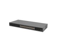 Digitus Commutateur Gigabit Ethernet L2 Managed 24 ports PoE+ 2 SFP - 24x 10/100/1000Base-TX PoE+ - Budget PoE 330W - 52 Gbit/s - VLAN - ACL - IGMP & MLD Snooping - Montable en rack 1U