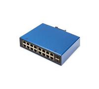 Digitus Commutateur Gigabit Ethernet L2 Managed DN-651158: 16xRJ45 GE, 2xSFP GE, IP40, -40°C à 80°C, Alimentation Redondante 12-48V DC