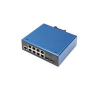 Digitus Commutateur réseau série Industrielle 10 ports Gigabit 8xRJ45+2xSFP L2 IP40 Rail DIN