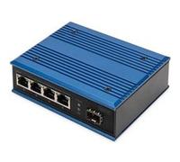 DIGITUS - Commutateur - industriel - non géré - 4 x 10/100/1000 (PoE) + 1 x Gigabit SFP (liaison montante) - Montage sur rail DIN - PoE G
