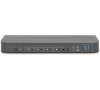 DIGITUS Commutateur KVM 4 ports, 4K60Hz, 4x DP in, 1x DP/HDMI out