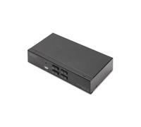 Digitus Commutateur KVM 4x1 DisplayPort 4K@60Hz, USB 2.0, Audio Dolby/DTS, Commutation Hotkey, Boîtier Métal, 202x110x44mm, DS-12891