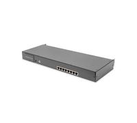 Digitus Commutateur KVM Cat.5 Modulaire 8 Ports USB, RJ-45, Montage Rack 1U, Distance 60m, Support Hot-Plug, 148x445x45mm, Noir, DS-72216