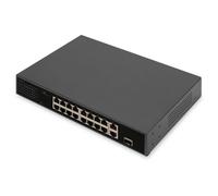 Digitus Commutateur PoE Fast Ethernet 16 ports, 2 liaisons montantes Gigabit (RJ45 / SFP)