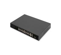 Digitus Commutateur PoE Fast Ethernet DN-95355 : 16x 10/100 PoE, 1x Gigabit RJ45, 1x Gigabit Combo SFP, 802.3af/at, VLAN, CCTV, PD-Alive