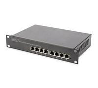 DIGITUS Commutateur PoE+ Gigabit Ethernet - 10 pouces - 8 ports - Unmanaged - IEEE 802.3at - puissance 80 Watt - noir