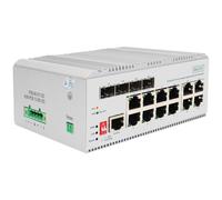 Digitus Commutateur PoE réseau Gigabit Ethernet 8 ports, industriel, L2 géré, 4 SFP en liaison montante
