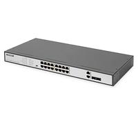 DIGITUS commutateur réseau 18 ports Fast Ethernet PoE 16x RJ45 PoE + 2x Combo RJ45/SFP - 250W PoE budget - 19 pouces - 10/100 Mbps