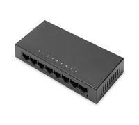 DIGITUS Commutateur réseau - 8 ports - Fast Ethernet - non administré - 8x ports RJ45 - 10/100 Mbit/s - Auto-MDI/MDI-X - Plug & Play - noir