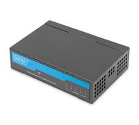 DIGITUS Commutateur réseau Gigabit - 5 Ports - Non géré - 10/100/1000 Mbit/s - sans Ventilateur - Parfait pour Soho - Plug & Play - Noir/Bleu