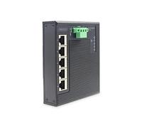 DIGITUS Commutateur réseau Plat - Gigabit Ethernet 5 Ports - Montage sur Rail DIN - Bornier - sans Ventilateur - Noir