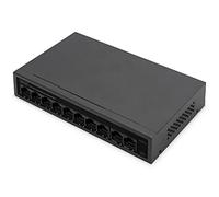 DIGITUS Commutateur réseau PoE - 10 ports - Fast Ethernet - non administré - 8x RJ45 ports PoE + 2x RJ45 liaison montante - 60W budget PoE - mode CCTV - 10/100 Mbit/s - noir