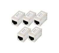 DIGITUS Connecteur RJ45 Cat 6A -5 pièces - Rallonge de câble Lan - Connecteur de câble réseau Cat6A - Compatible PoE - Connecteur modulaire - Pour Switch, DSL, Modem, Routeur, PC - Argenté