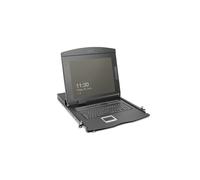 DIGITUS 19" Console KVM - FullHD - 8 Port VGA-Switch - GE - Clavier - pour 19 Pouces Serveur et réseau - Noir
