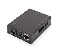 DIGITUS Convertisseur de média - SFP Port - Gbit Ethernet - RJ45 / SFP 1000Base-LX - Avec PoE Injector - Noir