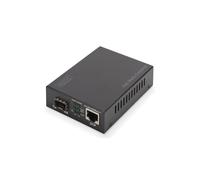 DIGITUS Convertisseur de média - SFP Port - Gbit Ethernet - RJ45 / SFP 1000Base-LX - Avec PoE Injector - Noir