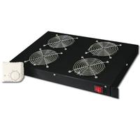 Rack-Lüftereinsatz - - mit 4 Lüftern - Schwarz, RAL 9005 - Professional Line DN-19 F