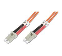 DIGITUS - Cordon de raccordement - LC multi-mode (M) pour LC multi-mode (M) - 2 m - 2 m - fibre optique - 50 / 125 microns - OM2 - sans halogène - orange