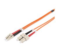 DIGITUS - Cordon de raccordement - LC multi-mode (M) pour SC multi-mode (M) - 5 m - 5 m - fibre optique - 50 / 125 microns - OM2 - sans halogène - orange