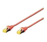 DIGITUS - Cordon de raccordement - RJ-45 (M) pour RJ-45 (M) - 2 m - SFTP - CAT 6a - démarré, sans halogène, sans crochet - rouge
