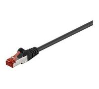 DIGITUS - Cordon de raccordement - RJ-45 (M) pour RJ-45 (M) - 25 cm - SFTP - CAT 6 - démarré, sans halogène, sans crochet - noir, RAL 9005 G