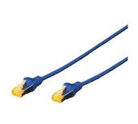DIGITUS - Cordon de raccordement - RJ-45 (M) pour RJ-45 (M) - 5 m - SFTP - CAT 6a - démarré, sans halogène, sans crochet - bleu