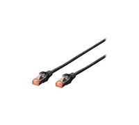 DIGITUS - Cordon de raccordement - RJ-45 (M) pour RJ-45 (M) - 50 cm - SFTP - CAT 6 - sans halogène, sans crochet, bloqué - noir