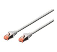 DIGITUS - Cordon de raccordement - RJ-45 (M) pour RJ-45 (M) - SFTP - CAT 6 - sans halogène - gris