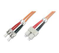 DIGITUS - Cordon de raccordement - ST multi-mode (M) pour SC multi-mode (M) - fibre optique