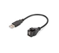 DIGITUS Couplage Keystone USB 2.0 - pour DN-93832 - avec câble 16 cm - Noir (RAL 9005)