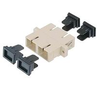 FO coupler, duplex, SC to SC, MM OM2, color grey ceramic sleeve, polymer housing, incl. screws