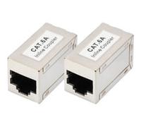Digitus Coupleur RJ45 DN-93905 Cat 6A – Lot de 2 – Compatible PoE – Argent